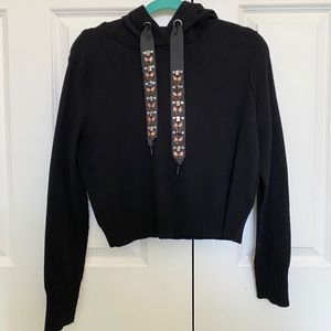ZARA Knit Black Sweatshirt/Hoodie, SIZE M